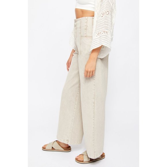 NWT Free People Midnight City Wide Leg / Pebble - Picture 3 of 7